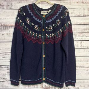 Vintage 90’s Northern Reflections Wool blend Cardigan Sweater Women’s Medium